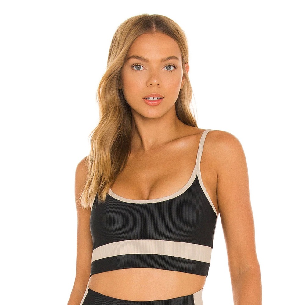 Beach Riot Colorblock Legging and Sports Bra in Black & Tan Colorblock